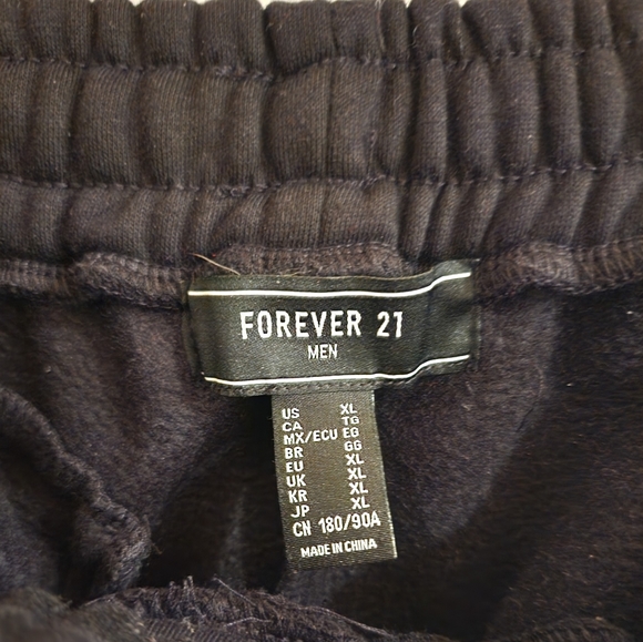 Forever 21 sweat set Rose logo XL joggers L hoody Black & Red new no tags washed - Picture 8 of 15